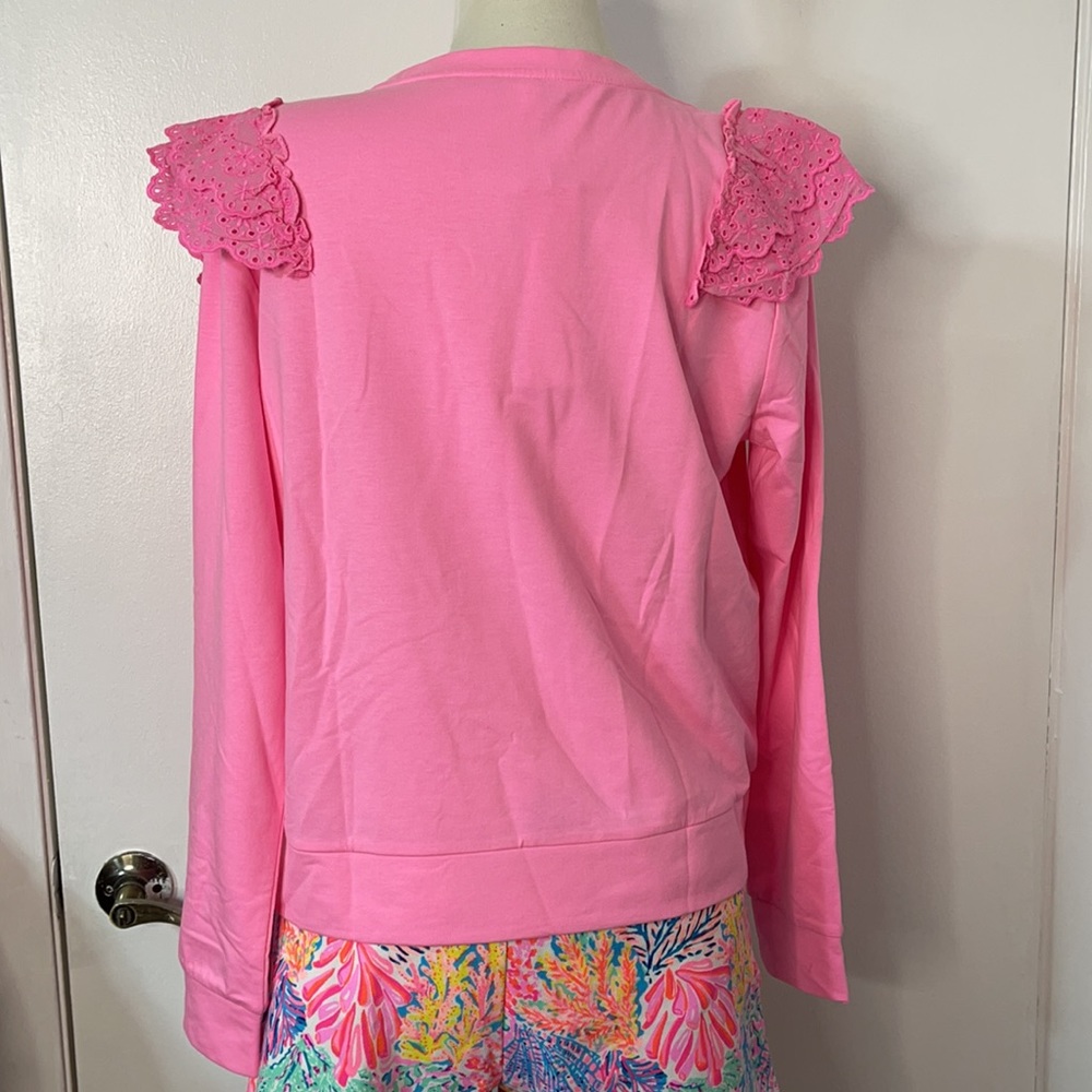 Sweatshirt - Lilly Pulitzer Deva Sweatshirt- pink shandy LP28 - Picture 3 of 11